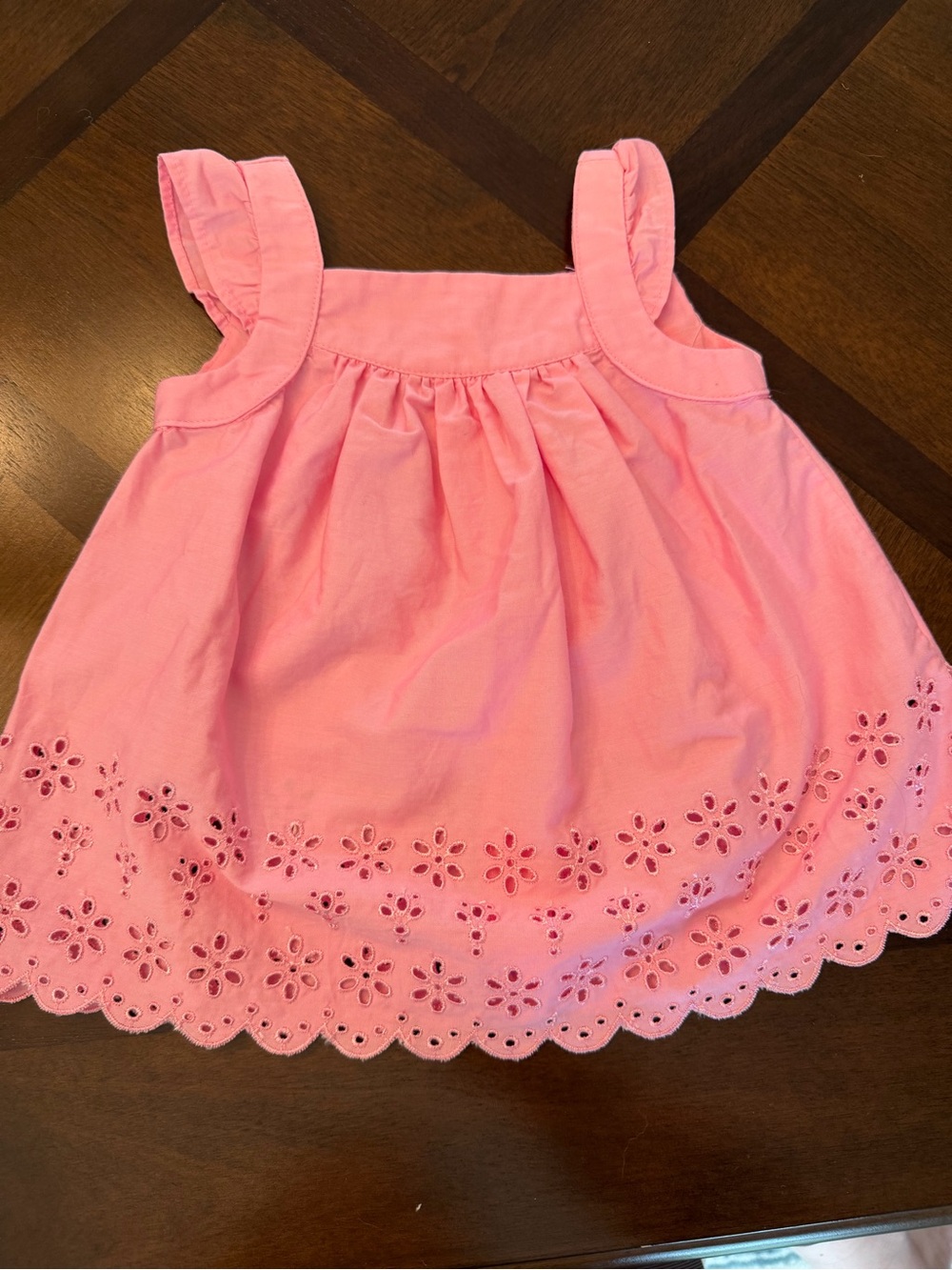 First Impressions Pink Eyelet Sundress with Ruffled Straps